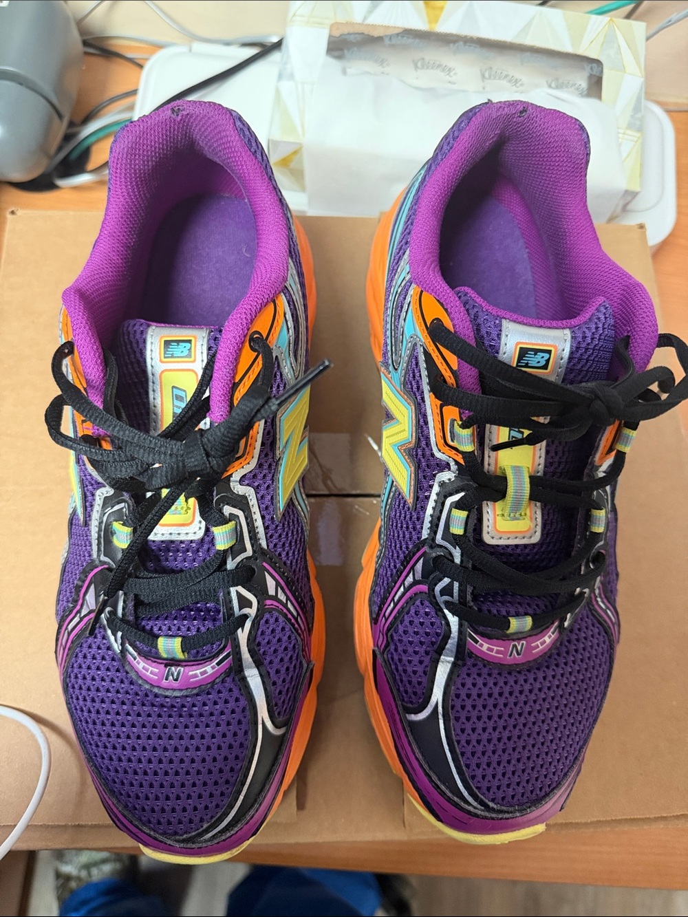 New Balance Women's Purple with Orange & Yellow Athletic Sneakers